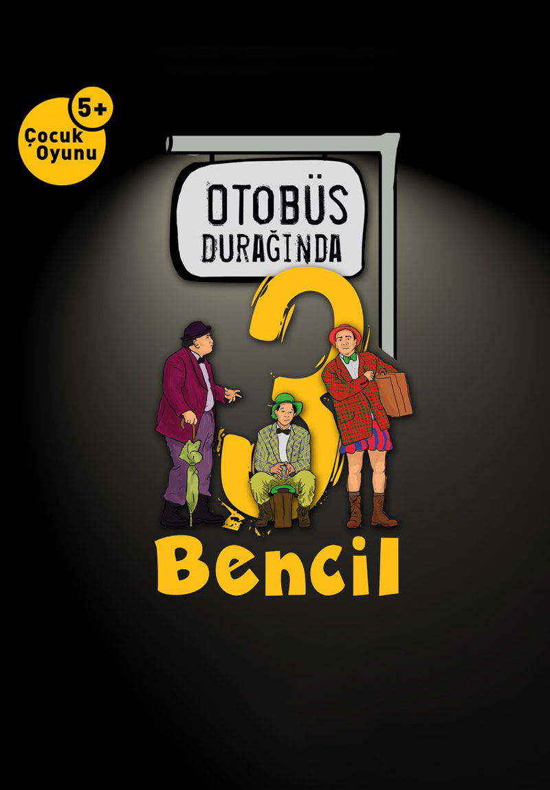 Otobüs Durağında Üç Bencil Poster